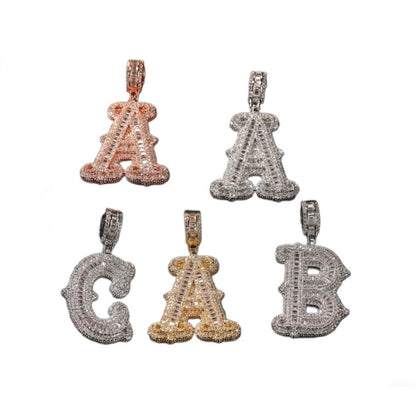 Iced Out Letter + Rope Chain 3mm