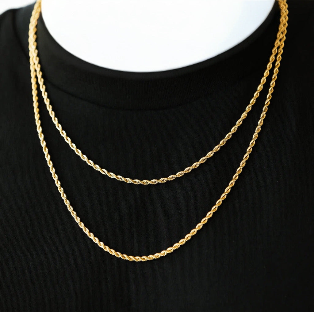 3mm Rope Chain Yellow Gold